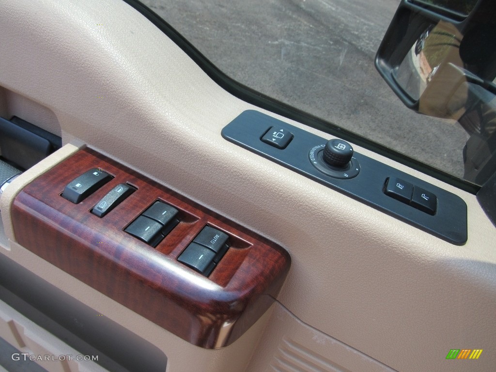 2012 F350 Super Duty Lariat Crew Cab 4x4 - Green Gem Metallic / Adobe photo #28