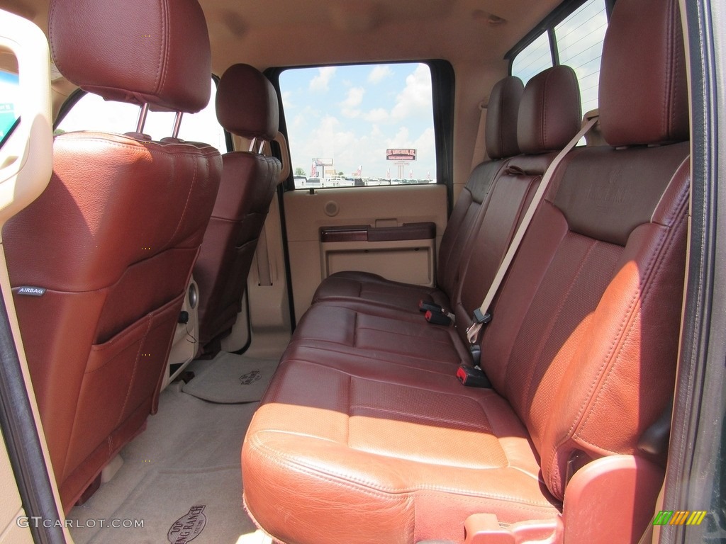 2012 F350 Super Duty Lariat Crew Cab 4x4 - Green Gem Metallic / Adobe photo #35