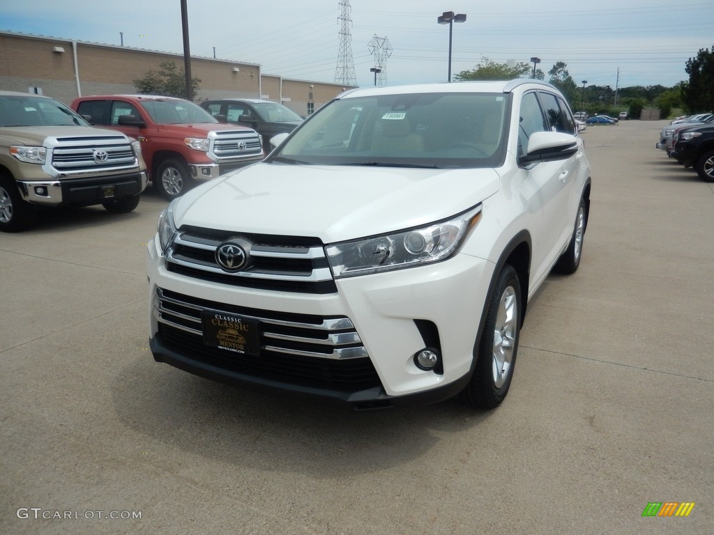 2017 Highlander Limited AWD - Blizzard White Pearl / Almond photo #1