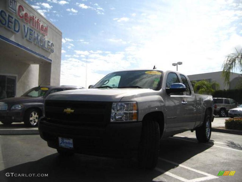 2007 Silverado 1500 Work Truck Extended Cab - Silver Birch Metallic / Dark Titanium Gray photo #1