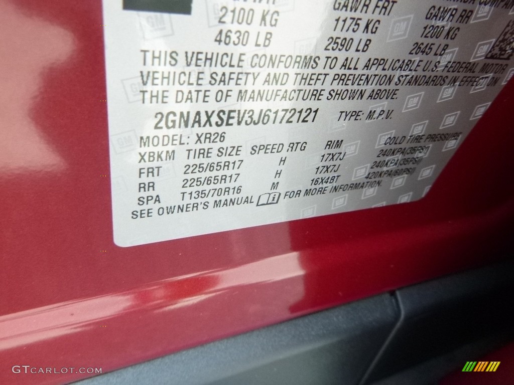 2018 Equinox LT AWD - Cajun Red Tintcoat / Jet Black photo #17