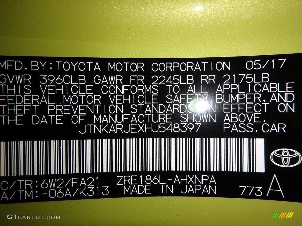 2017 Corolla iM  - Spring Green Metallic / Black photo #10