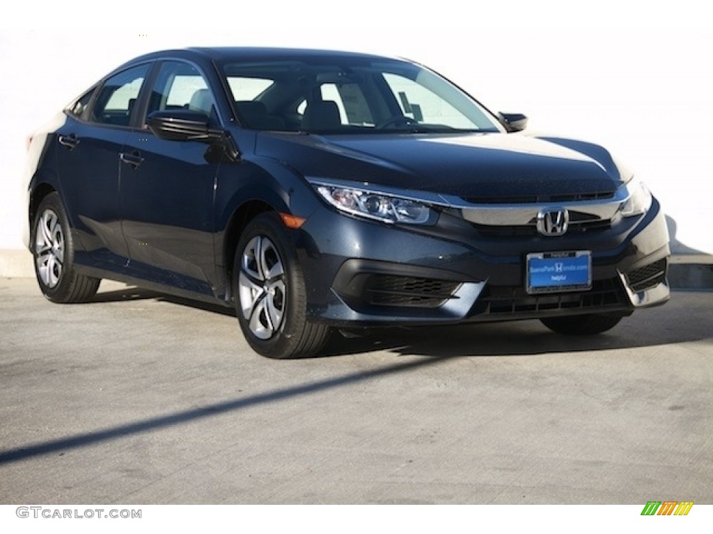 2017 Civic LX Sedan - Cosmic Blue Metallic / Gray photo #1