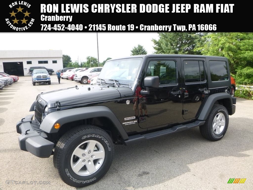 2017 Wrangler Unlimited Sport 4x4 - Black / Black photo #1
