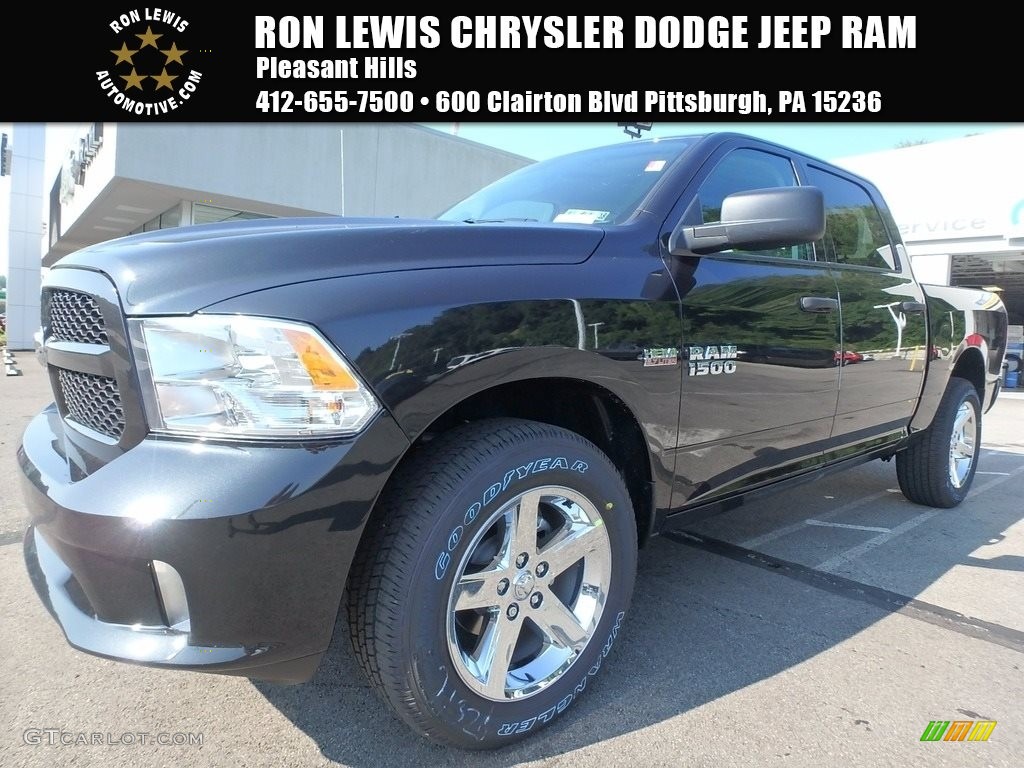 2017 1500 Express Crew Cab 4x4 - Brilliant Black Crystal Pearl / Black/Diesel Gray photo #1