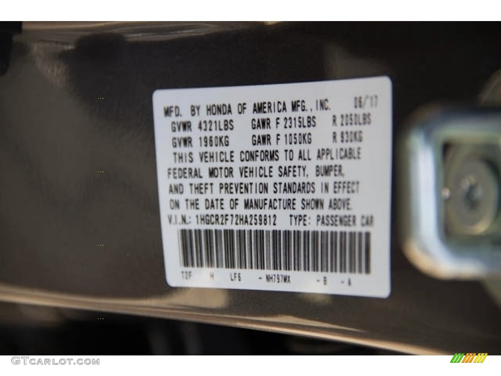 2017 Accord EX Sedan - Modern Steel Metallic / Gray photo #19