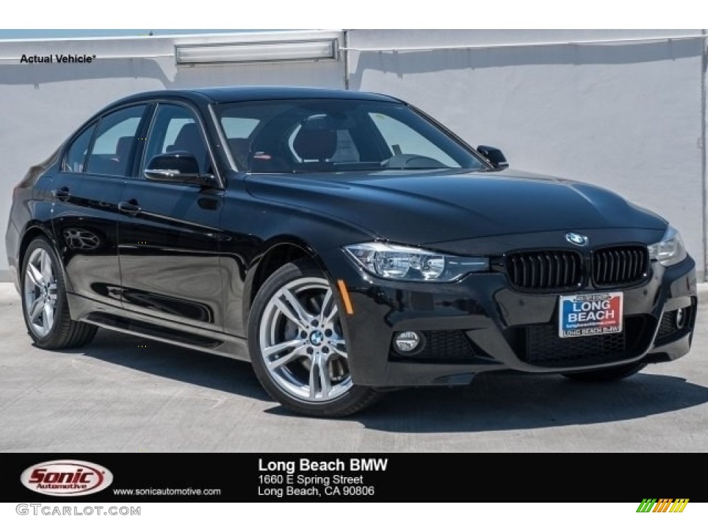 2017 3 Series 330i Sedan - Black Sapphire Metallic / Coral Red photo #1