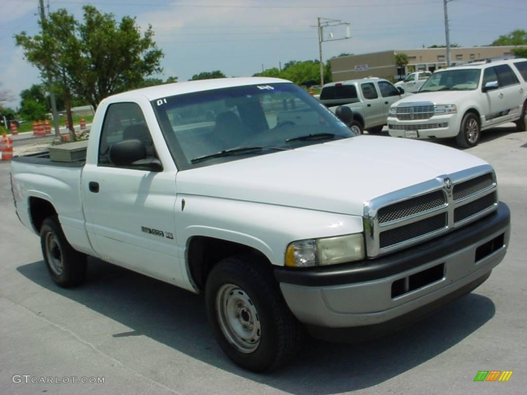 2001 Ram 1500 ST Regular Cab - Bright White / Agate photo #8