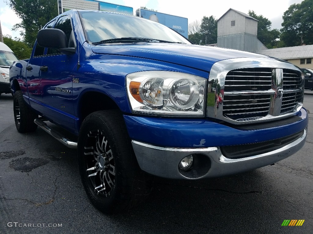 2007 Ram 1500 SLT Quad Cab 4x4 - Electric Blue Pearl / Medium Slate Gray photo #10