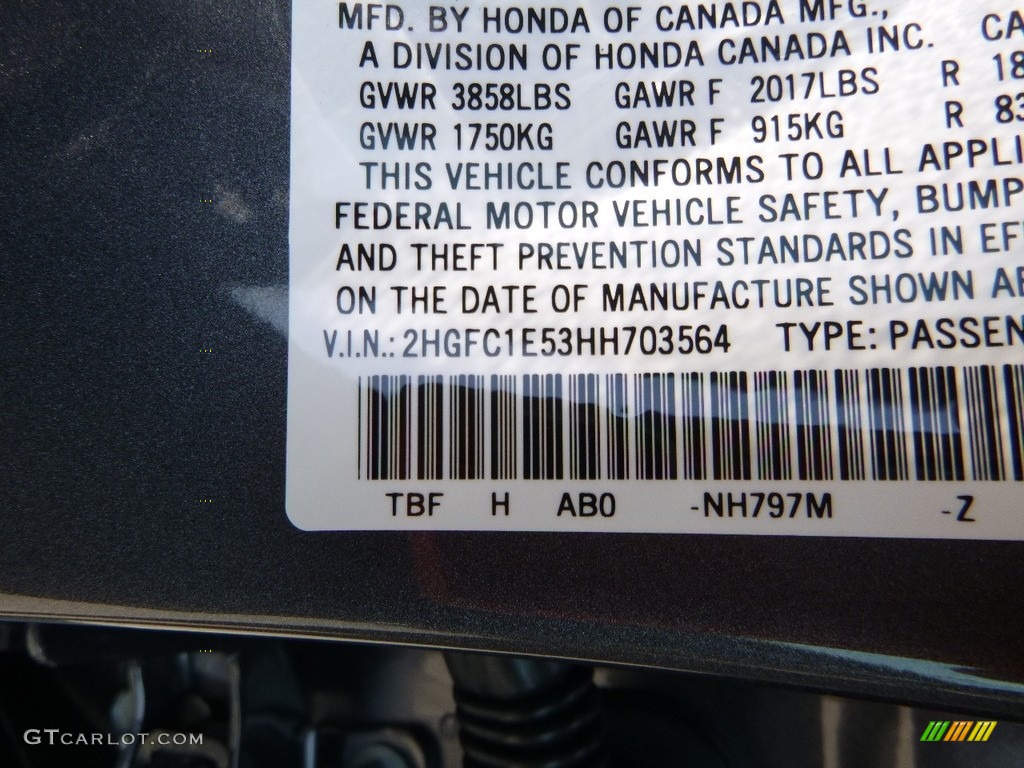 2017 Civic Si Sedan - Modern Steel Metallic / Black photo #12
