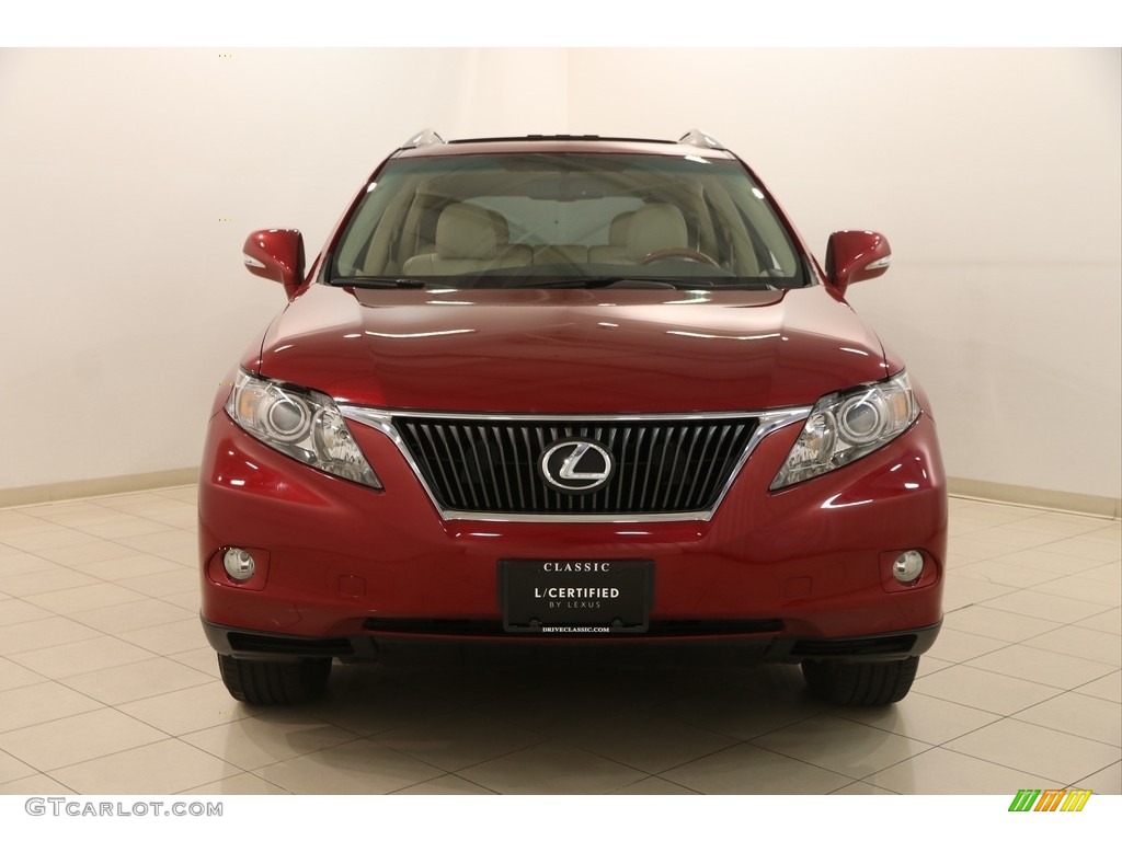 2012 RX 350 AWD - Matador Red Metallic / Parchment photo #2