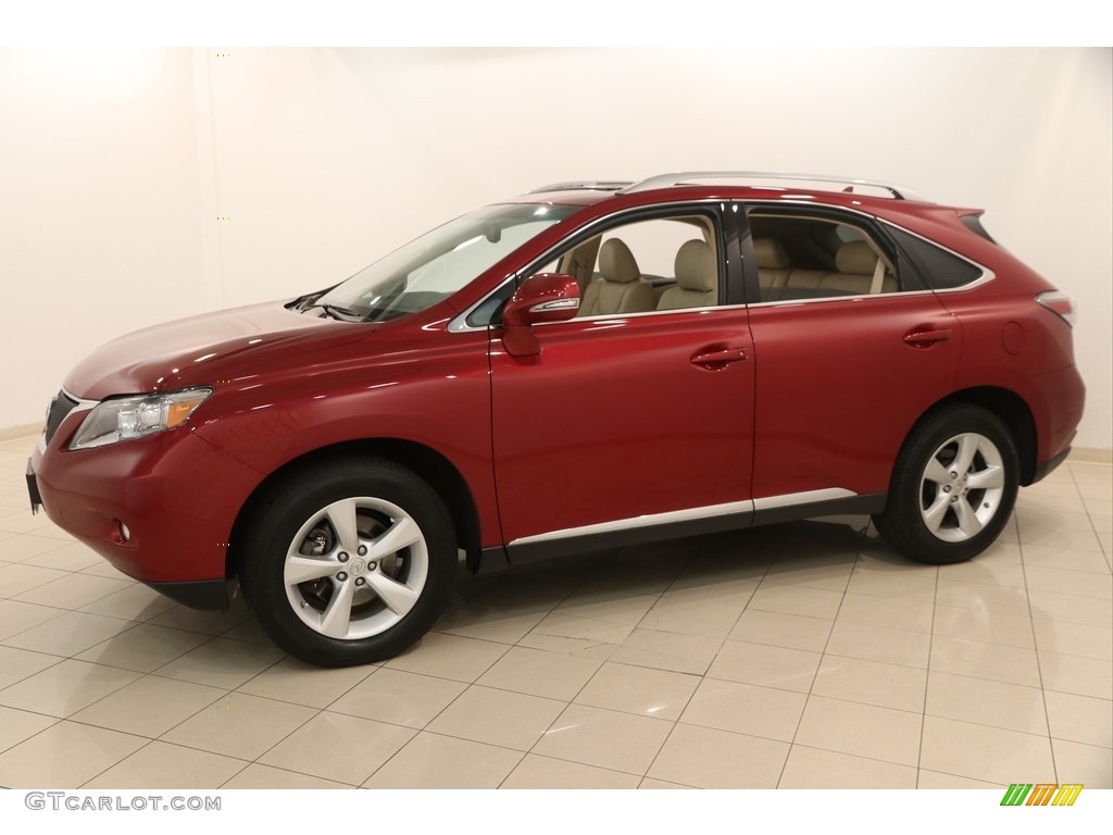 2012 RX 350 AWD - Matador Red Metallic / Parchment photo #3