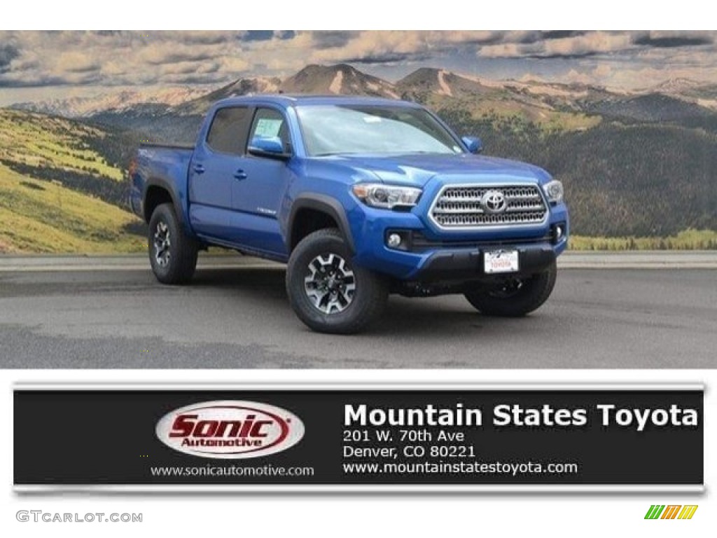 2017 Tacoma TRD Off Road Double Cab 4x4 - Blazing Blue Pearl / Cement Gray photo #1
