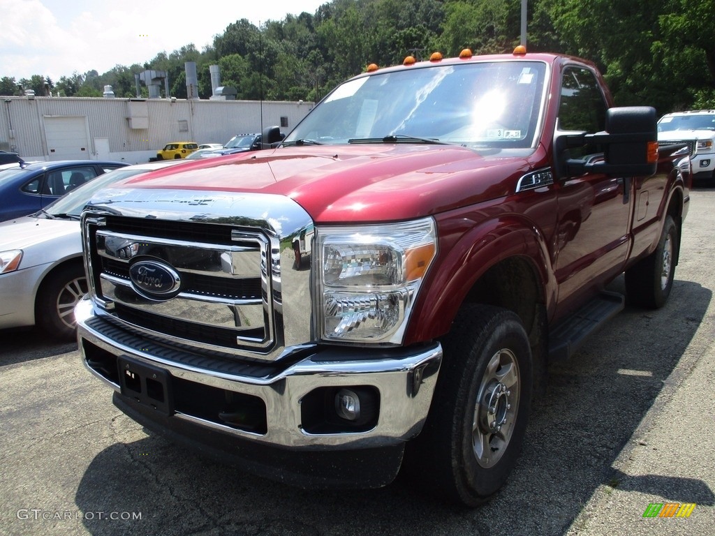 2013 F250 Super Duty XLT Regular Cab 4x4 - Ruby Red Metallic / Steel photo #3