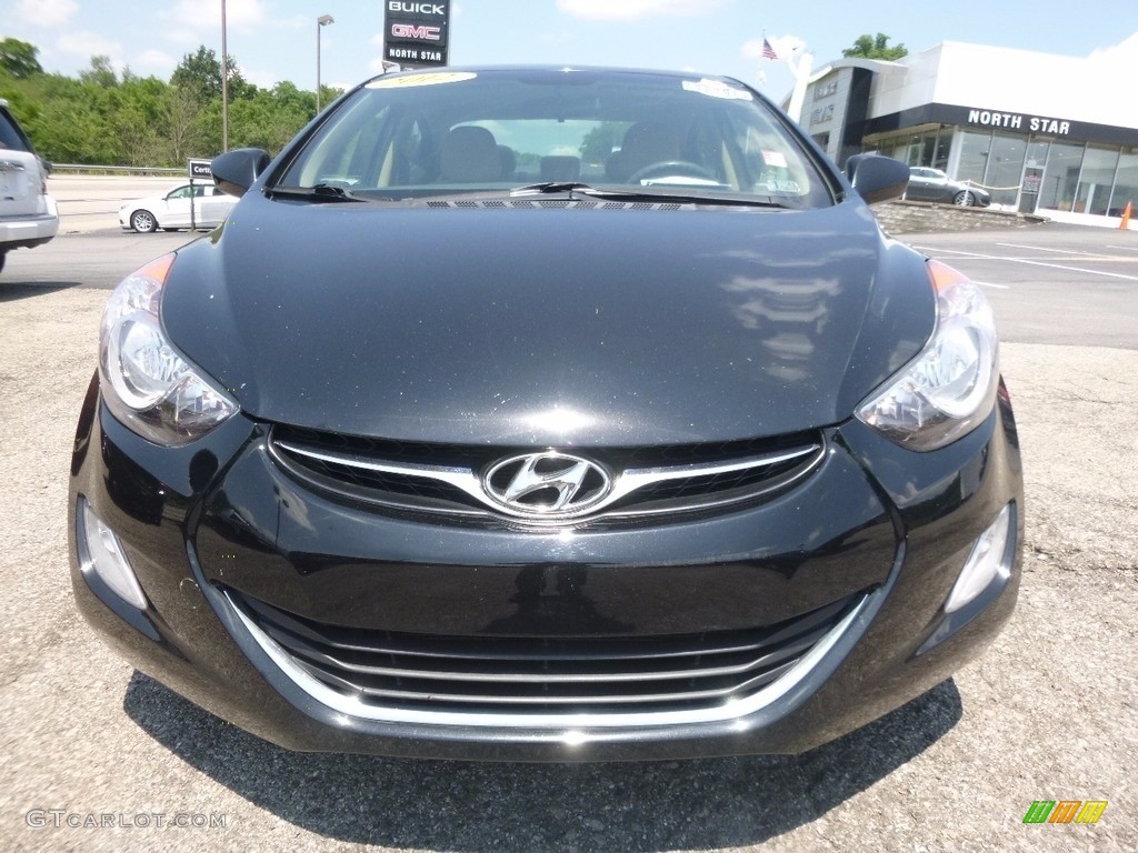2012 Elantra GLS - Midnight Black / Beige photo #3