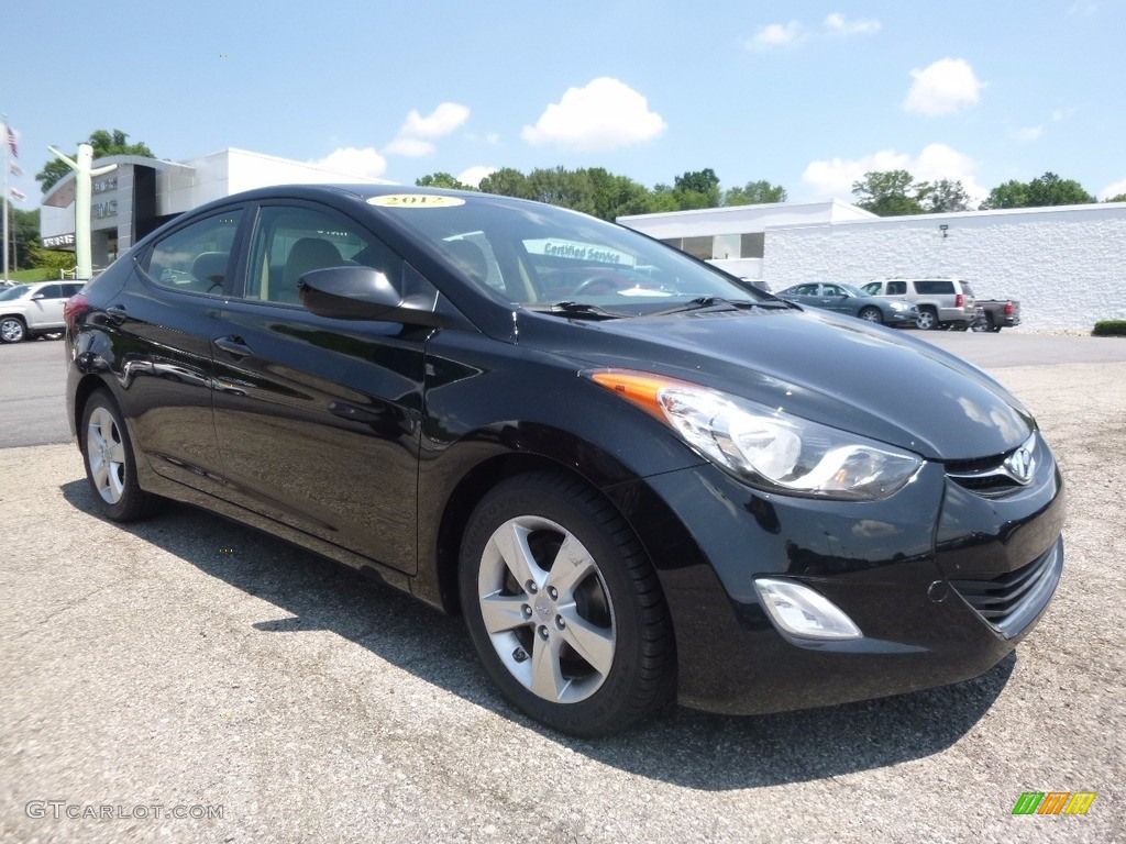 2012 Elantra GLS - Midnight Black / Beige photo #4