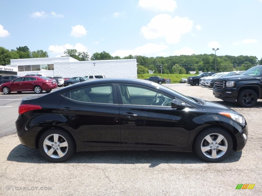 2012 Elantra GLS - Midnight Black / Beige photo #5