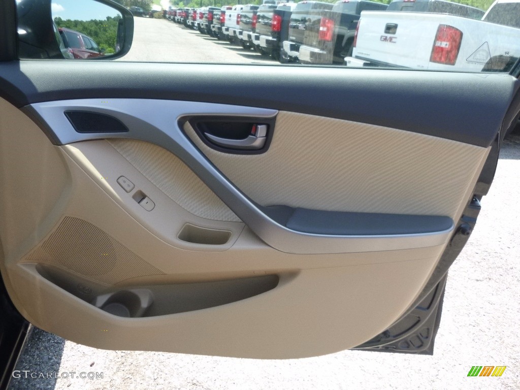 2012 Elantra GLS - Midnight Black / Beige photo #7