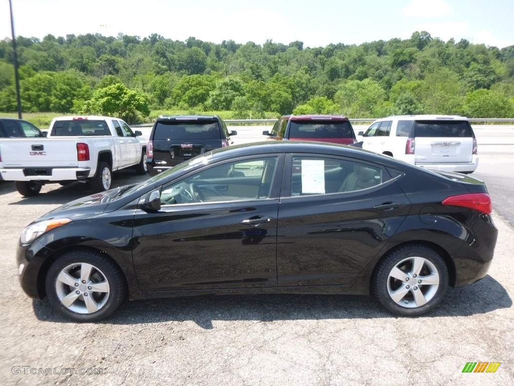 2012 Elantra GLS - Midnight Black / Beige photo #12