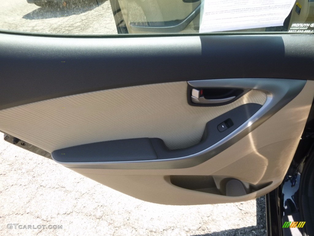 2012 Elantra GLS - Midnight Black / Beige photo #17