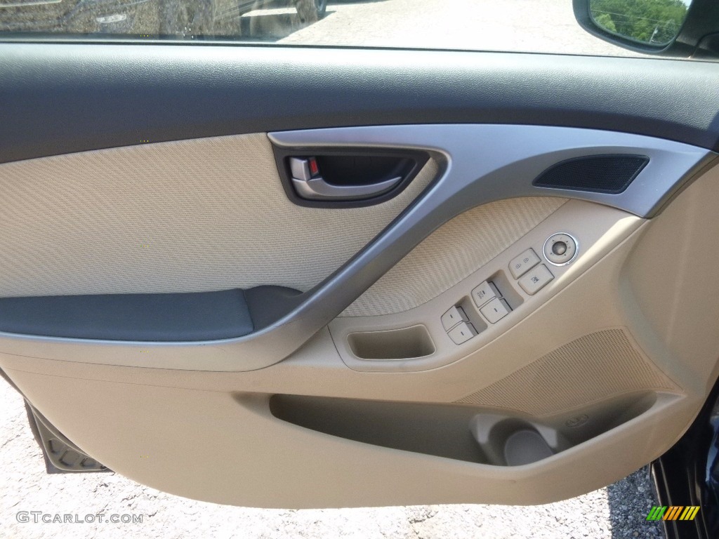 2012 Elantra GLS - Midnight Black / Beige photo #18