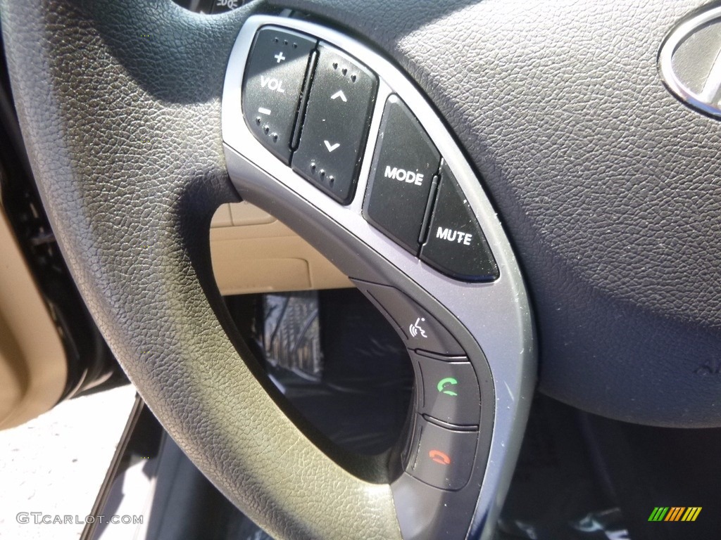 2012 Elantra GLS - Midnight Black / Beige photo #23