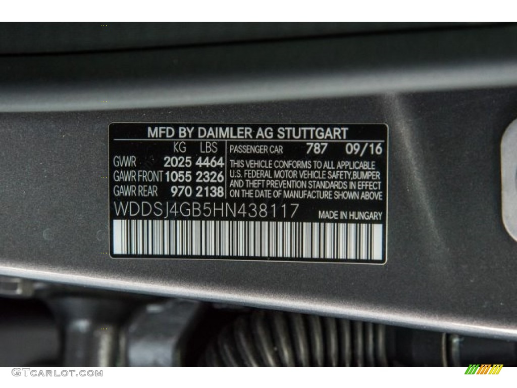 2017 CLA Color Code 787 for Mountain Grey Metallic Photo #121716650