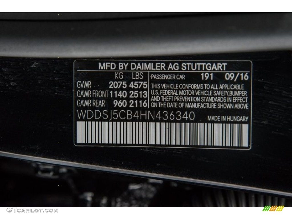 2017 CLA Color Code 191 for Cosmos Black Metallic Photo #121716878