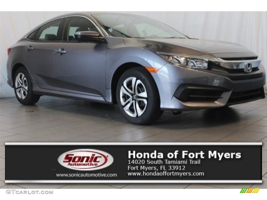 2017 Civic LX Sedan - Polished Metal Metallic / Gray photo #1