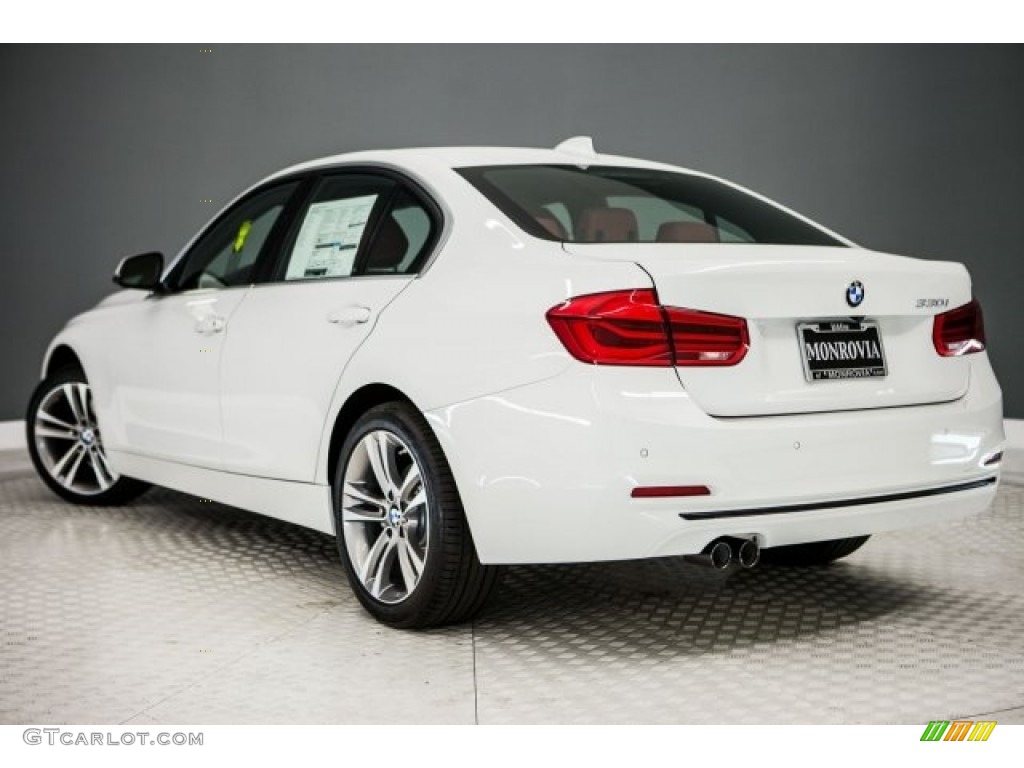 2017 3 Series 330i Sedan - Alpine White / Coral Red photo #3