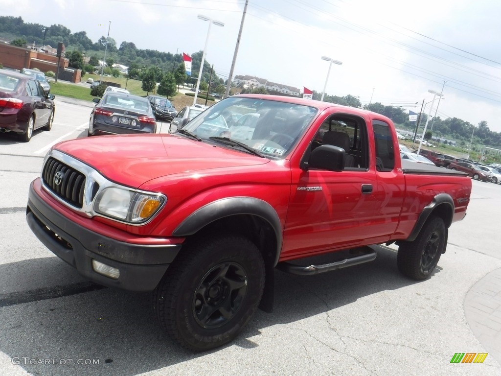 2003 Tacoma V6 TRD Xtracab 4x4 - Radiant Red / Oak photo #4