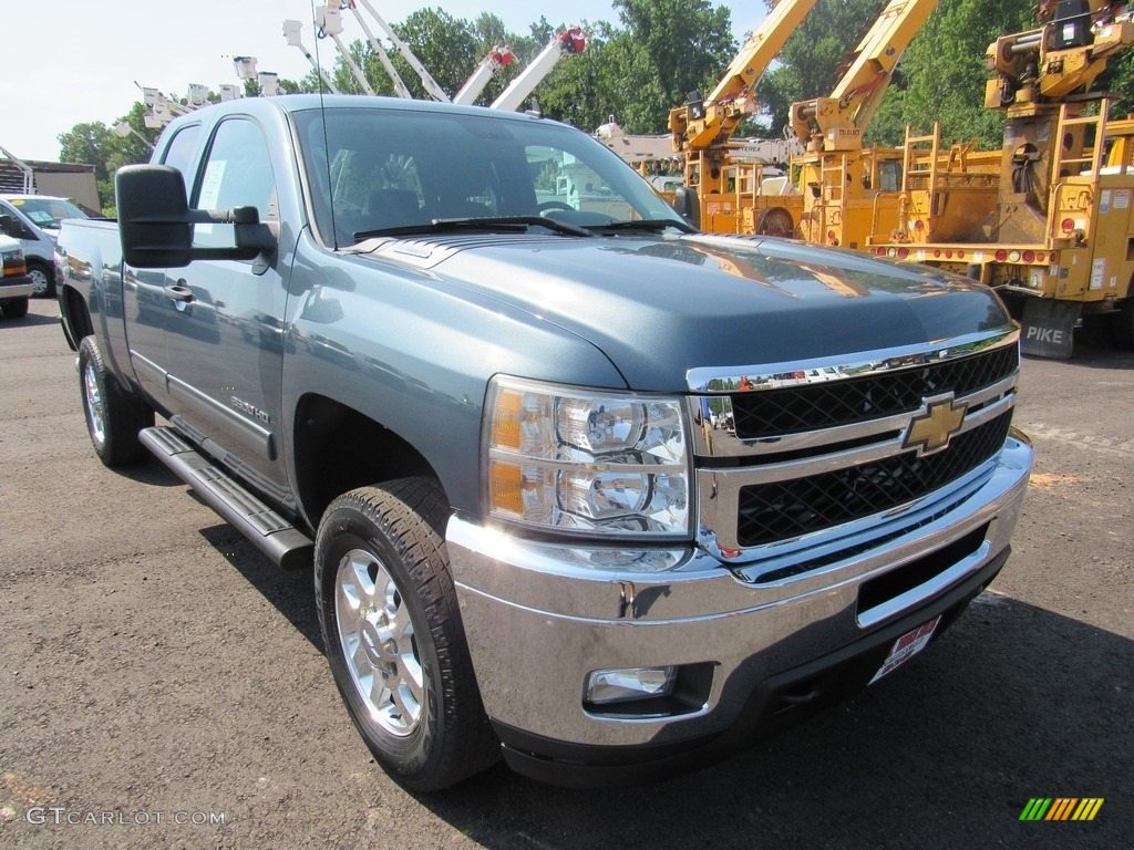 2011 Silverado 2500HD LT Extended Cab 4x4 - Imperial Blue Metallic / Ebony photo #8