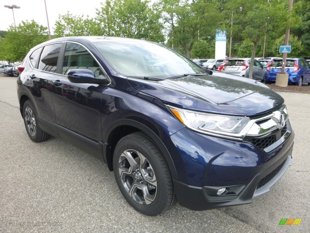2017 CR-V EX AWD - Obsidian Blue Pearl / Gray photo #5