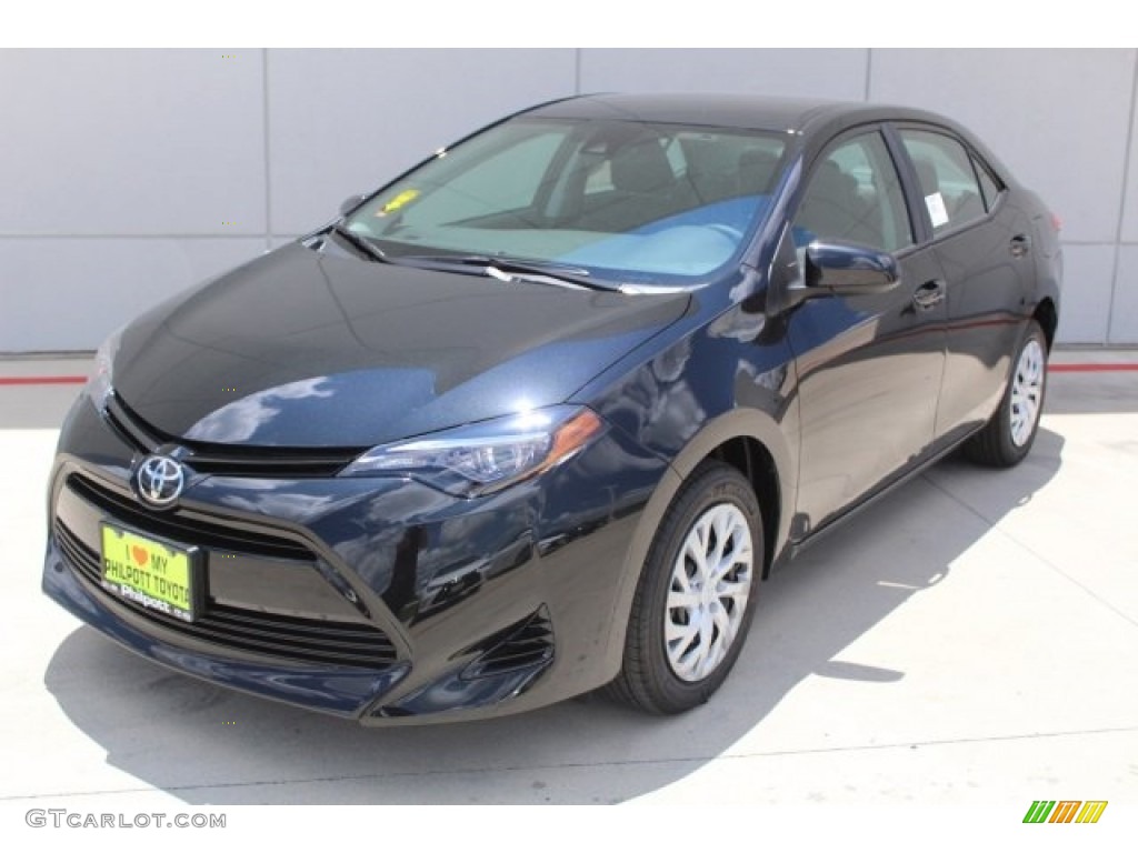 2017 Corolla LE - Black Sand Pearl / 50th Anniversary Black/Black Cherry Stitching photo #3