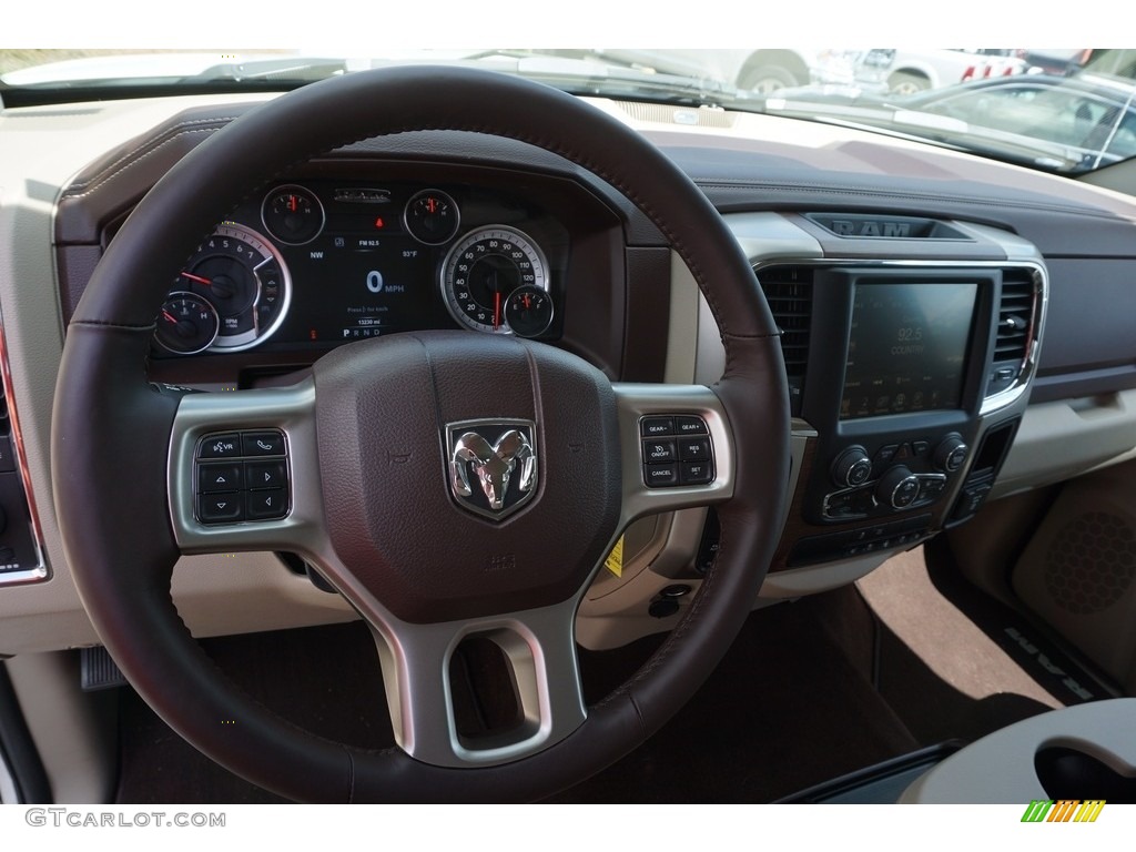 2017 1500 Laramie Crew Cab 4x4 - Pearl White / Canyon Brown/Light Frost Beige photo #10