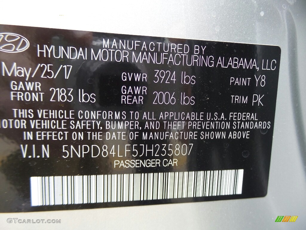 2018 Hyundai Elantra Value Edition Color Code Photos