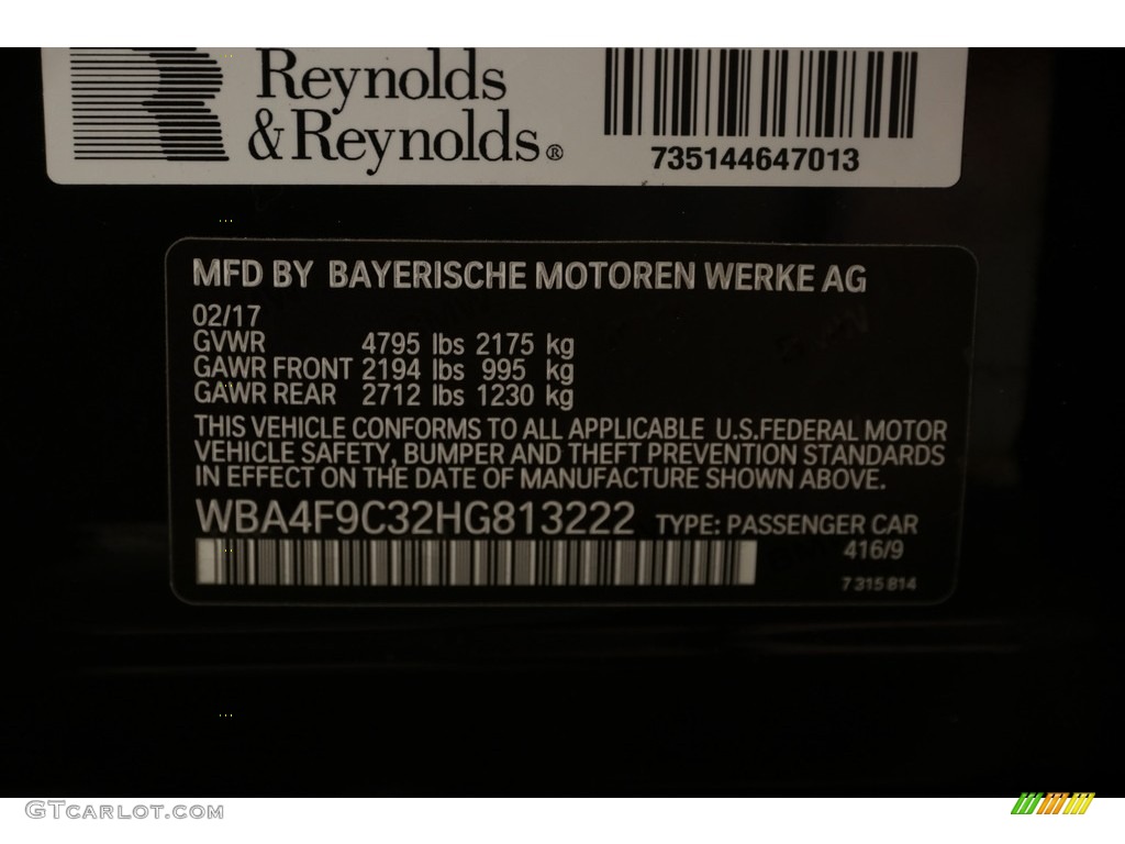2017 4 Series Color Code 416 for Carbon Black Metallic Photo #121758232