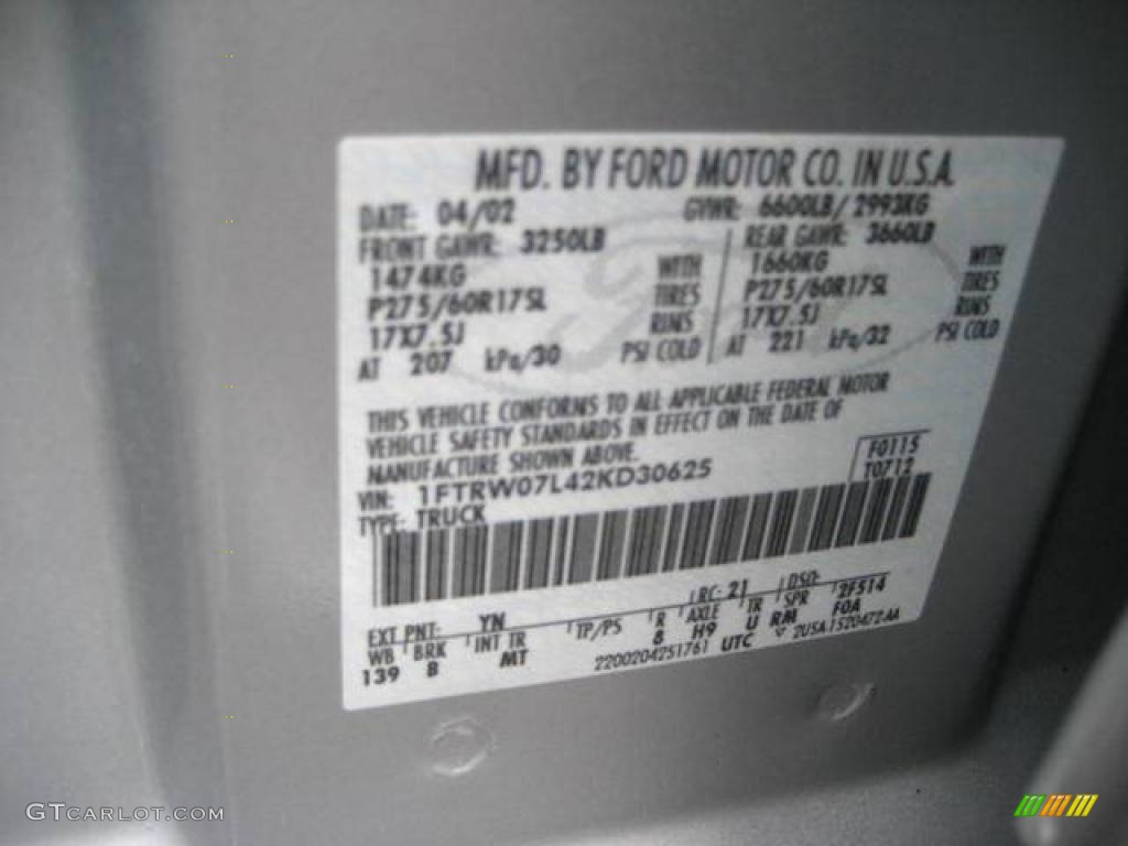 2002 F150 XLT SuperCrew - Silver Metallic / Medium Graphite photo #5