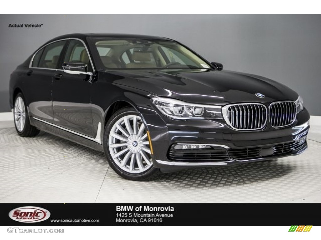 2018 7 Series 740i Sedan - Black Sapphire Metallic / Zagora Beige photo #1