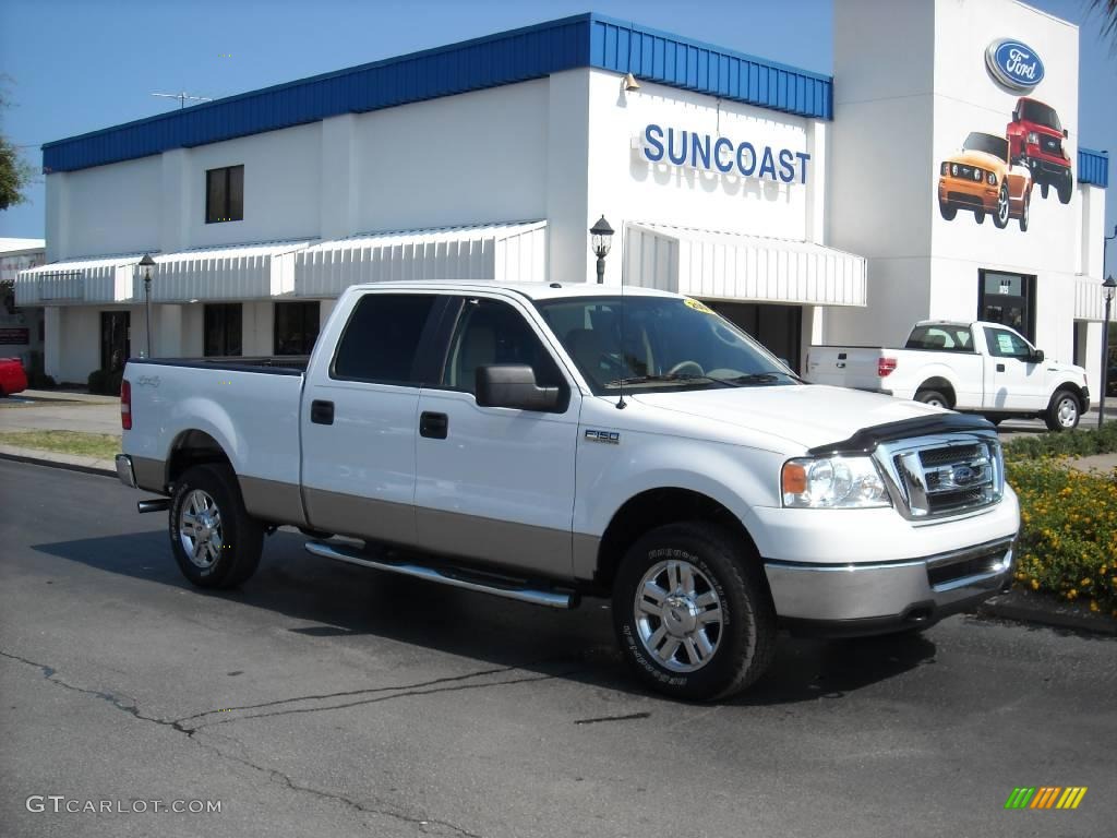 2008 F150 XLT SuperCrew 4x4 - Oxford White / Tan photo #1