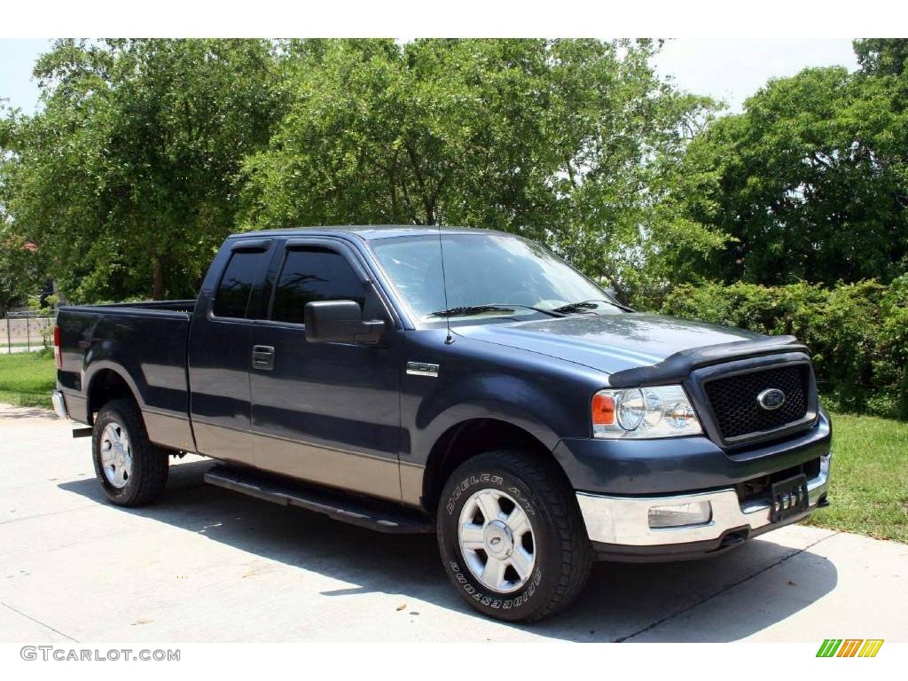 2004 F150 XLT SuperCab 4x4 - Medium Wedgewood Blue Metallic / Tan photo #16