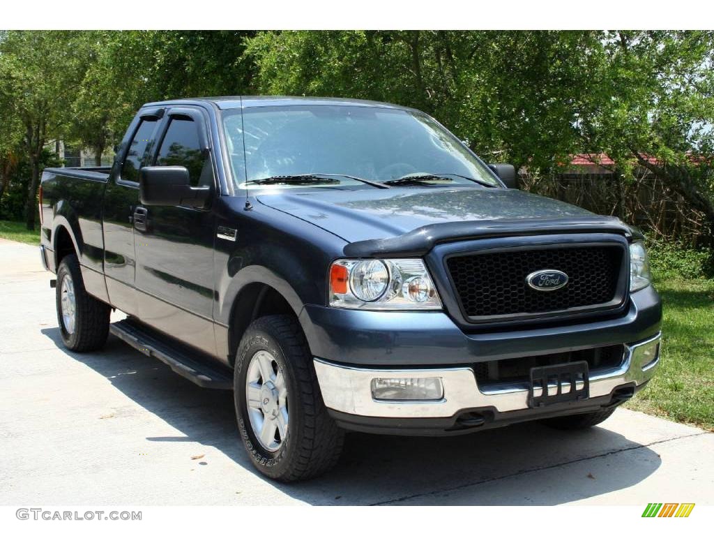 2004 F150 XLT SuperCab 4x4 - Medium Wedgewood Blue Metallic / Tan photo #17