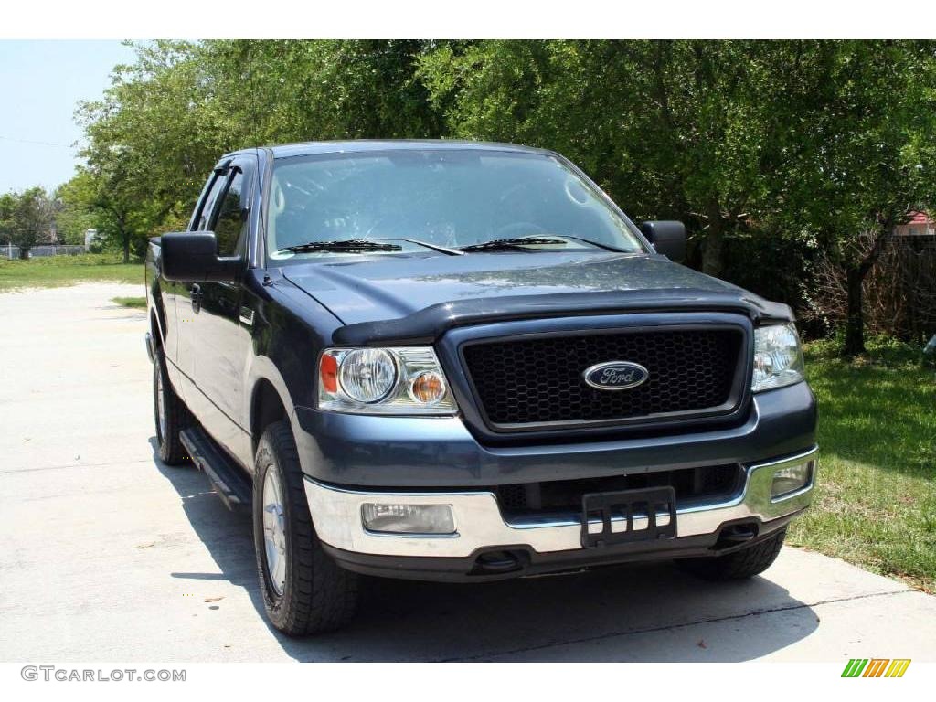 2004 F150 XLT SuperCab 4x4 - Medium Wedgewood Blue Metallic / Tan photo #18