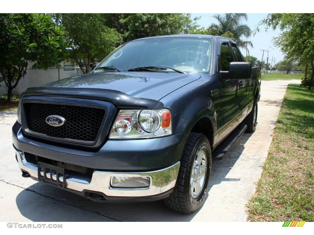 2004 F150 XLT SuperCab 4x4 - Medium Wedgewood Blue Metallic / Tan photo #22