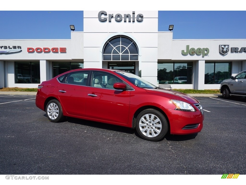 2013 Sentra SV - Red Brick / Marble Gray photo #1