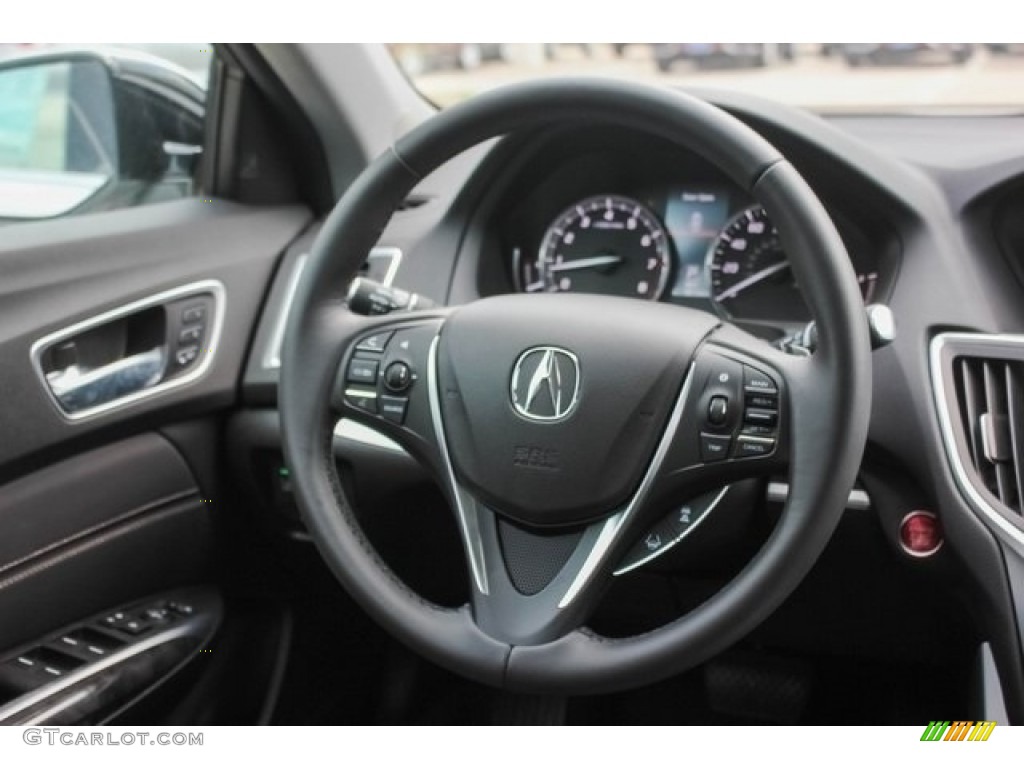 2018 Acura TLX V6 Technology Sedan Ebony Steering Wheel Photo #121786306