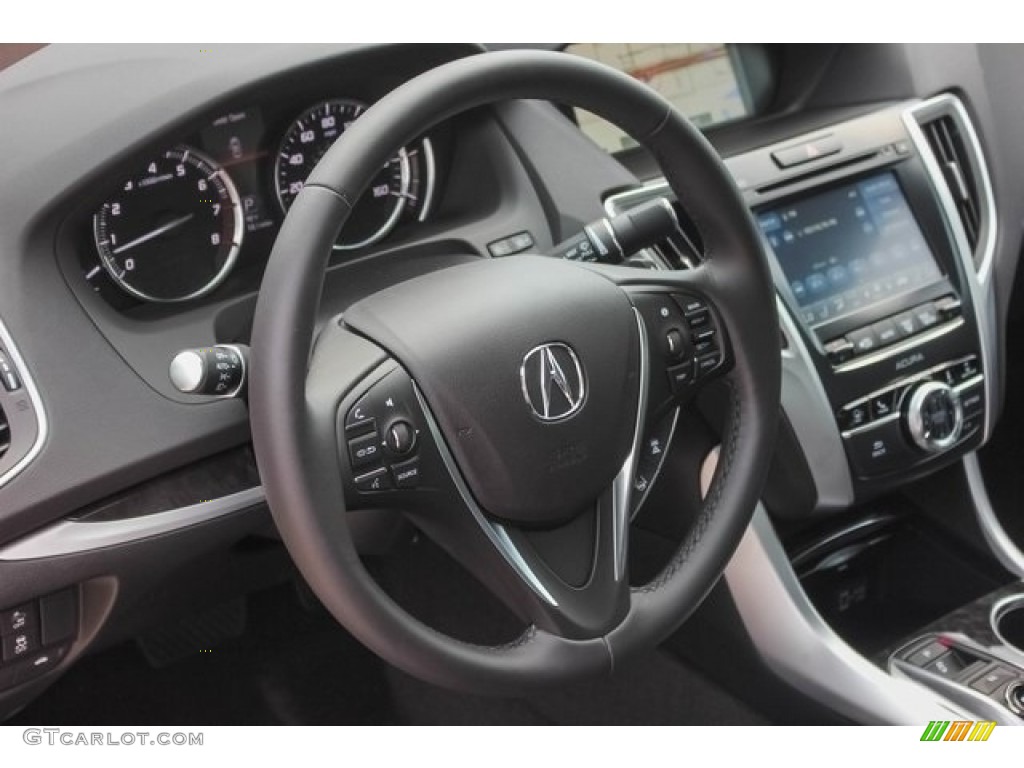 2018 Acura TLX V6 Technology Sedan Ebony Steering Wheel Photo #121786416