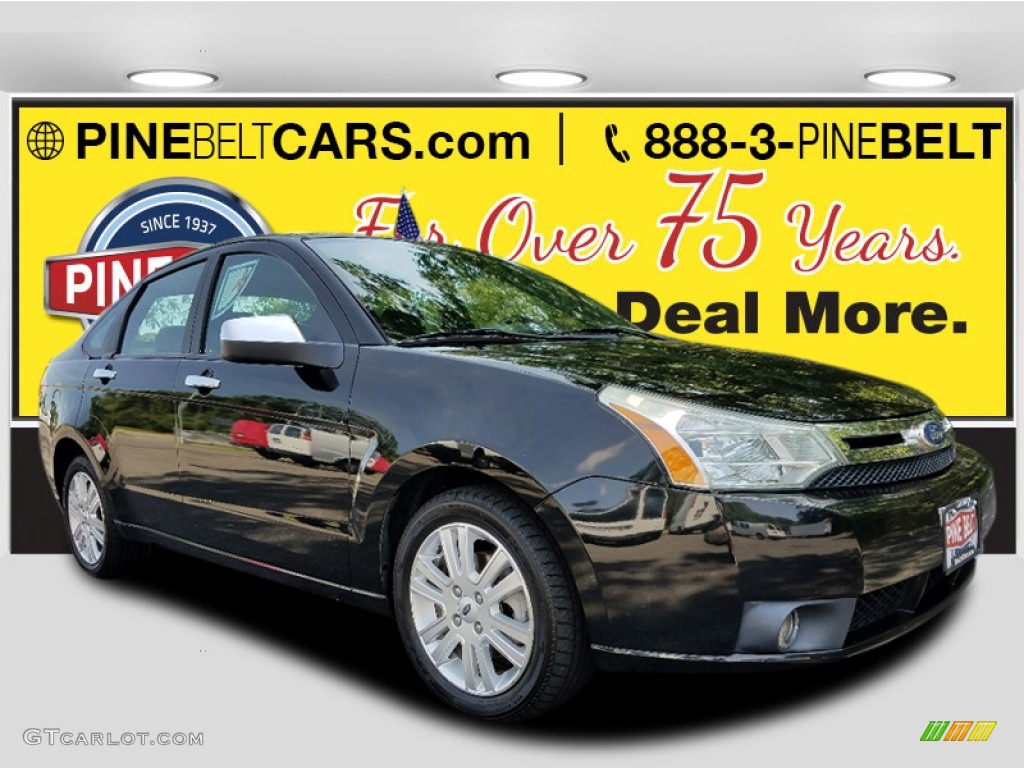 2010 Focus SEL Sedan - Ebony Black / Charcoal Black photo #1