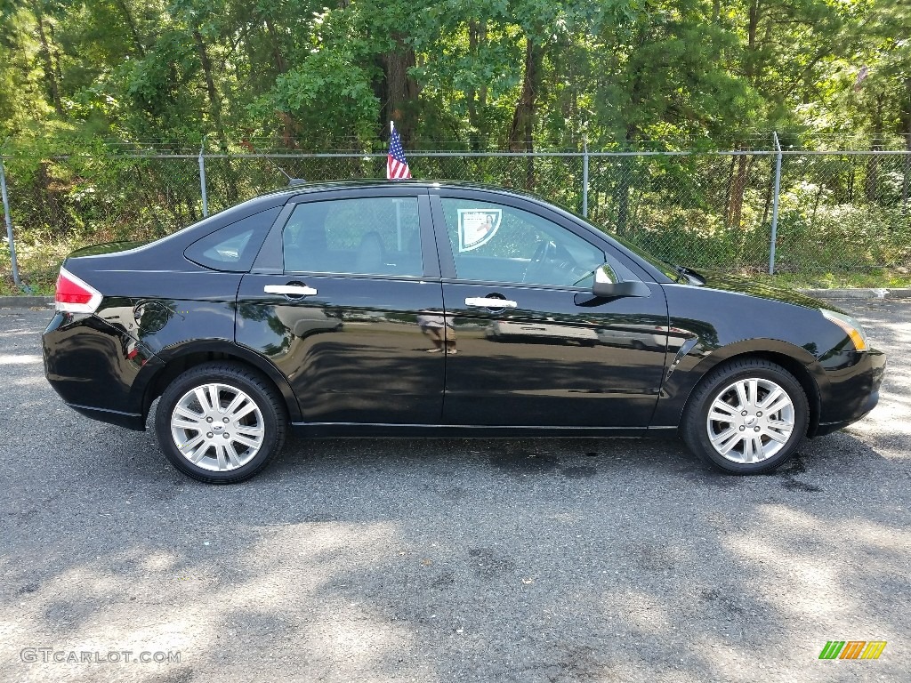 2010 Focus SEL Sedan - Ebony Black / Charcoal Black photo #8
