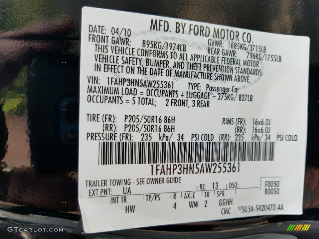 2010 Focus SEL Sedan - Ebony Black / Charcoal Black photo #26